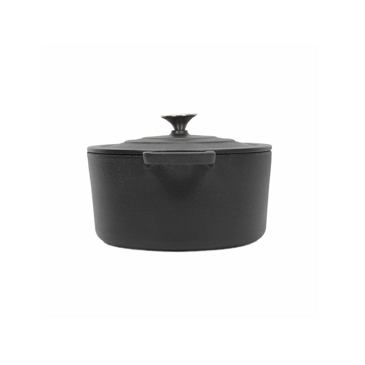 GUSSEISENKESSEL mit Deckel Ø 20 cm - Schwarz, Metall (20cm)