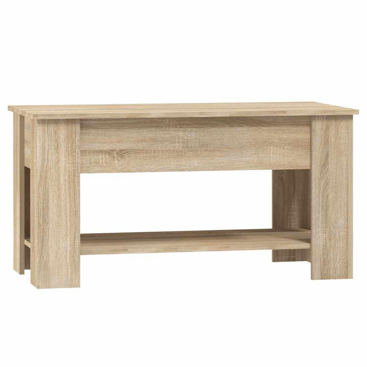 COUCHTISCH 101/49/52 cm aus Holzwerkstoff Sonoma-Eiche mit Höhenverstellbarer Tischplatte - Sonoma Eiche, Holz (49/101/52cm) - vidaXL
