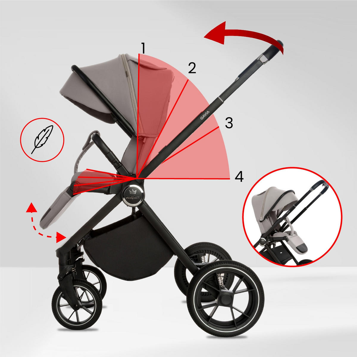 KINDERWAGEN Gavia 3in1 Grau Babywanne, Buggy Sportsitz, Babyschale I-Size - Schwarz/Grau, Textil/Metall (58/99cm) - BabyLux