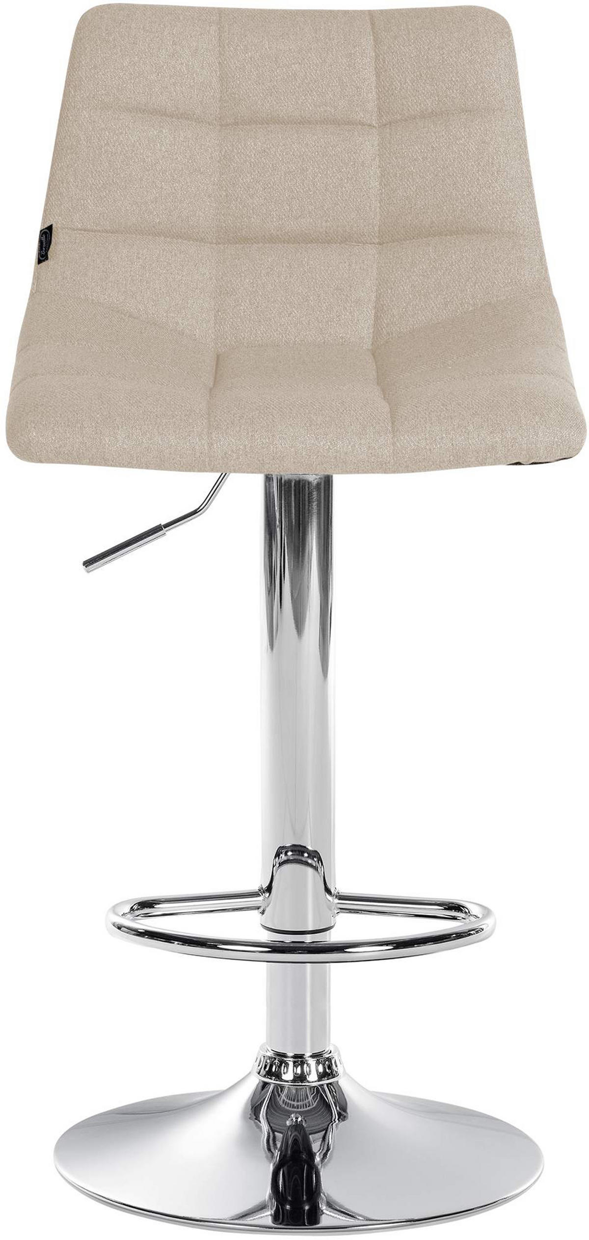 BARHOCKER James Stoff chrom creme - Chromfarben/Naturfarben, Textil/Metall (43/108.5/46.5cm) - TPFLiving