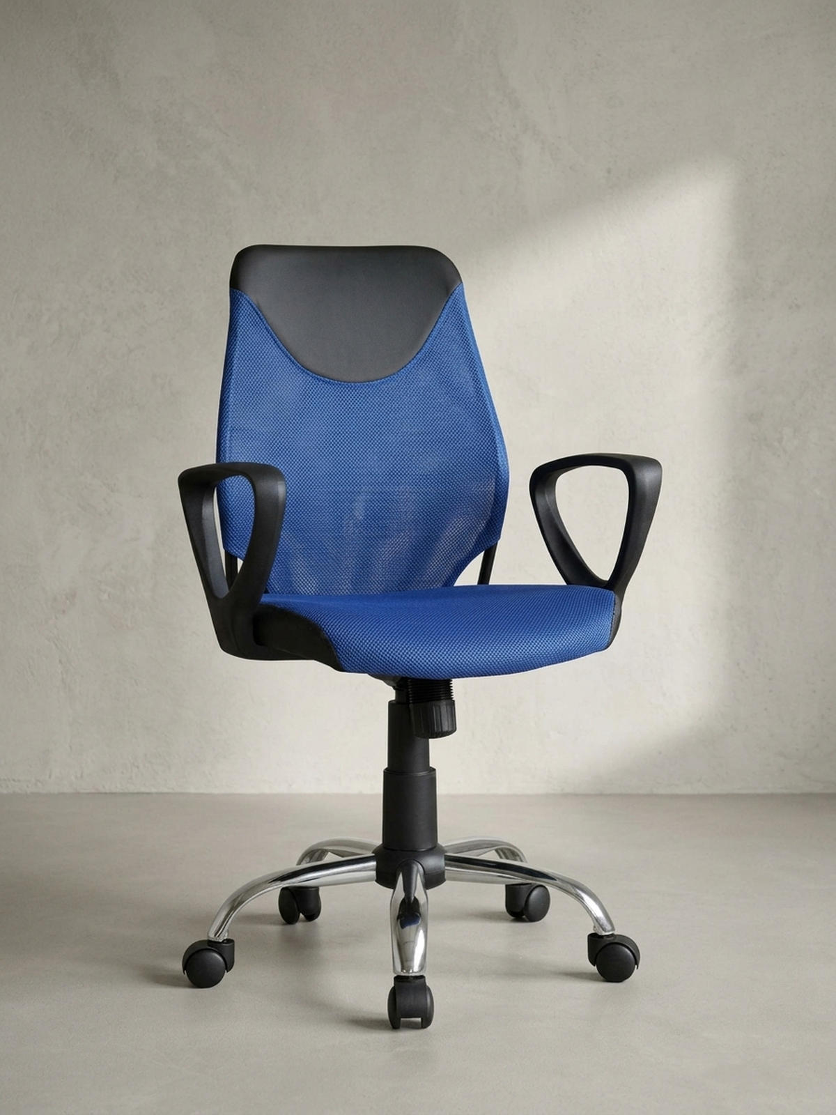 JUGENDDREHSTUHL Nylon Ergonomisch Höhenverstellbar DAVOS, Blau 60x60x101 cm - Blau/Silberfarben, Textil/Metall (60/101/60cm) - KADIMA DESIGN