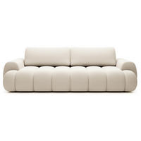 SOFA 260 cm mit Schlaffunktion Puro, Bettkasten, Modern Design, Creme - Creme, Holz (263/81/110cm) - Emporius