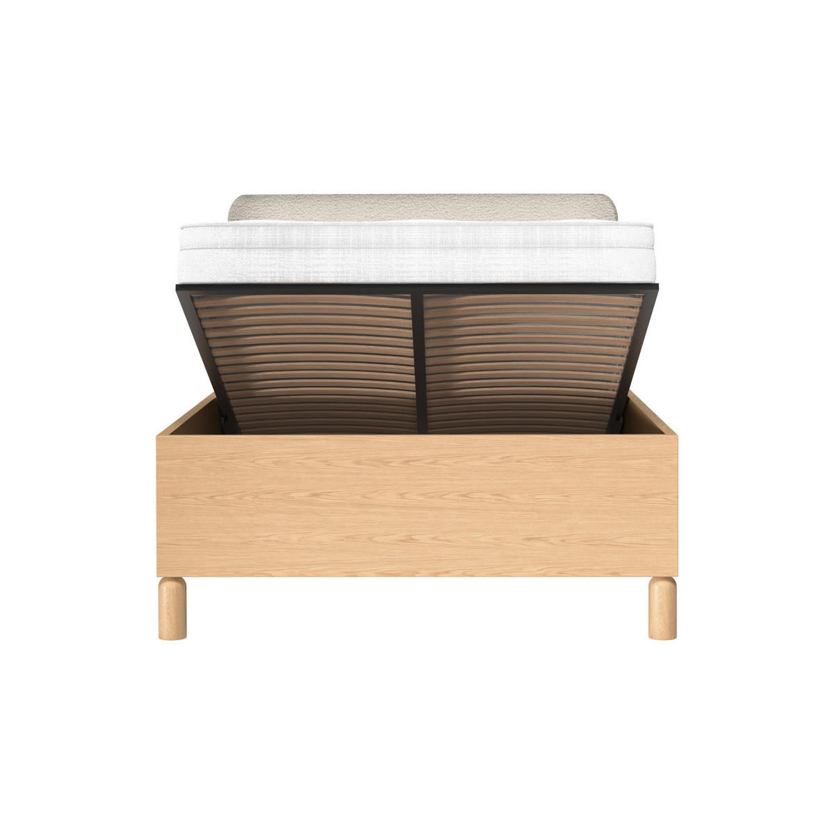 BETT MIT BETTKASTEN Sanden SN-12 140 x 200 cm Eiche Bookmatch - Eichefarben, Holz/Holzwerkstoff (140/200cm) - Koseto