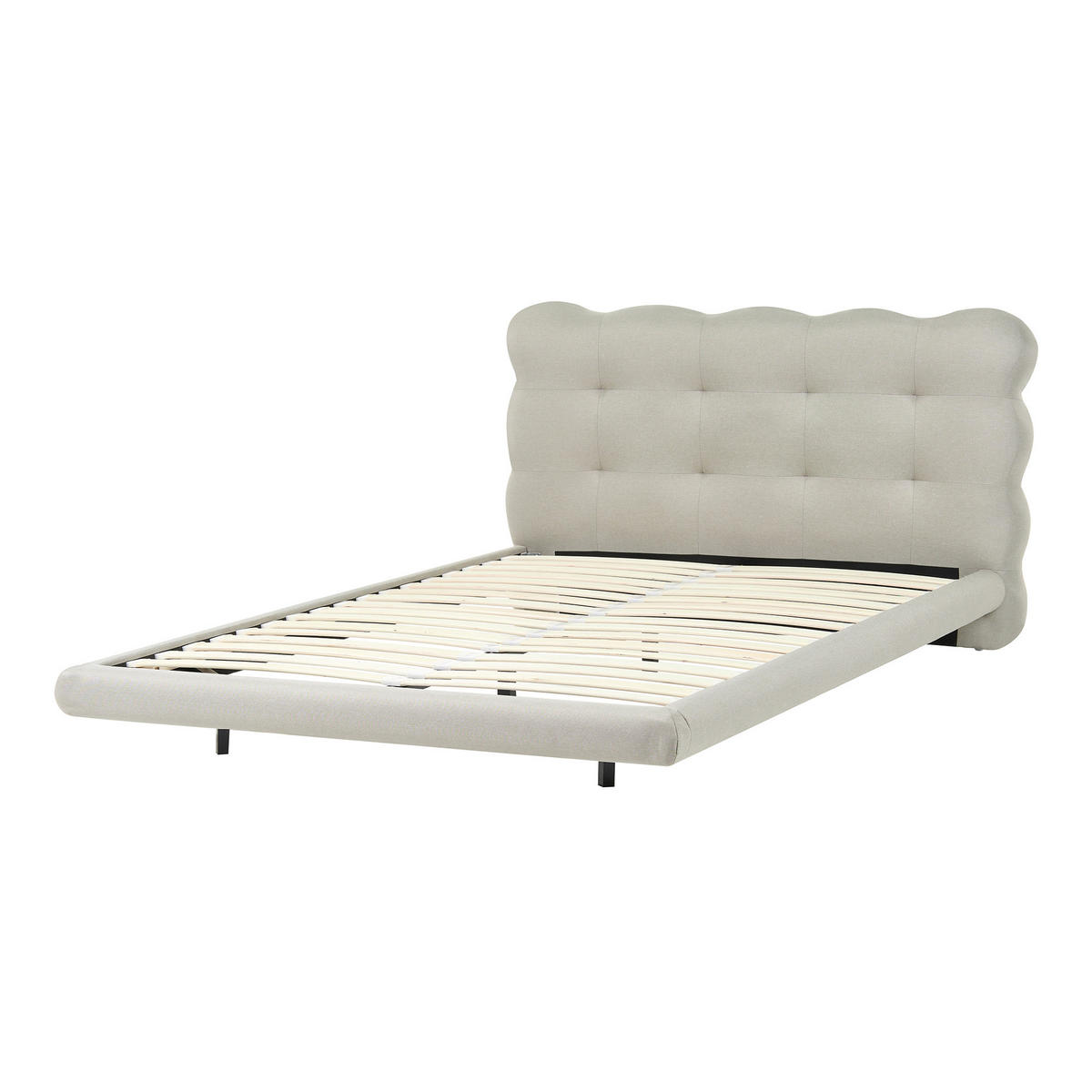 POSTELJA z letvenim dnom 120/200 blago bež Soulisse - črna/bež, tekstil (120/200cm) - Beliani