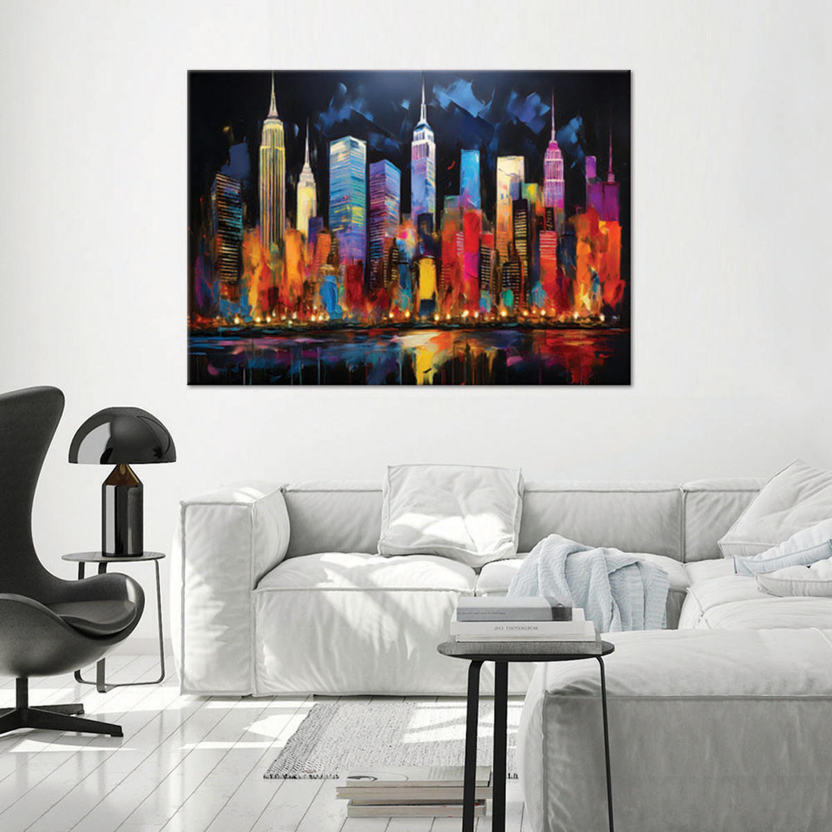 WANDBILD new yorker architektur bunt - Multicolor, Textil (60/40cm) - Feeby