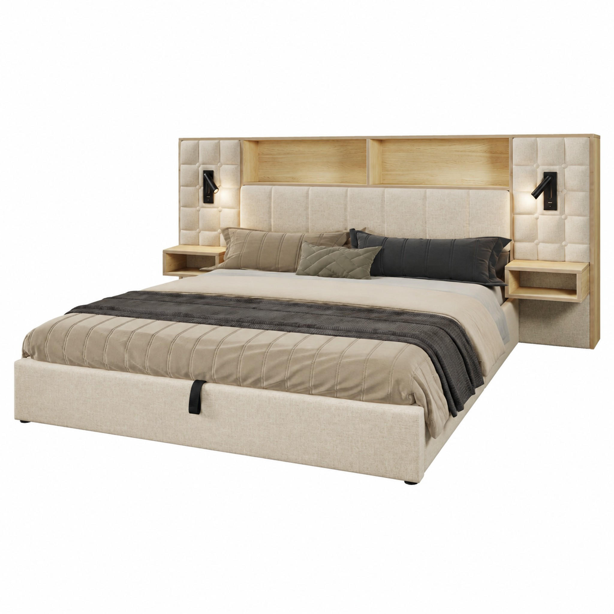 Beauniv Polsterbett Beige 180x200 cm