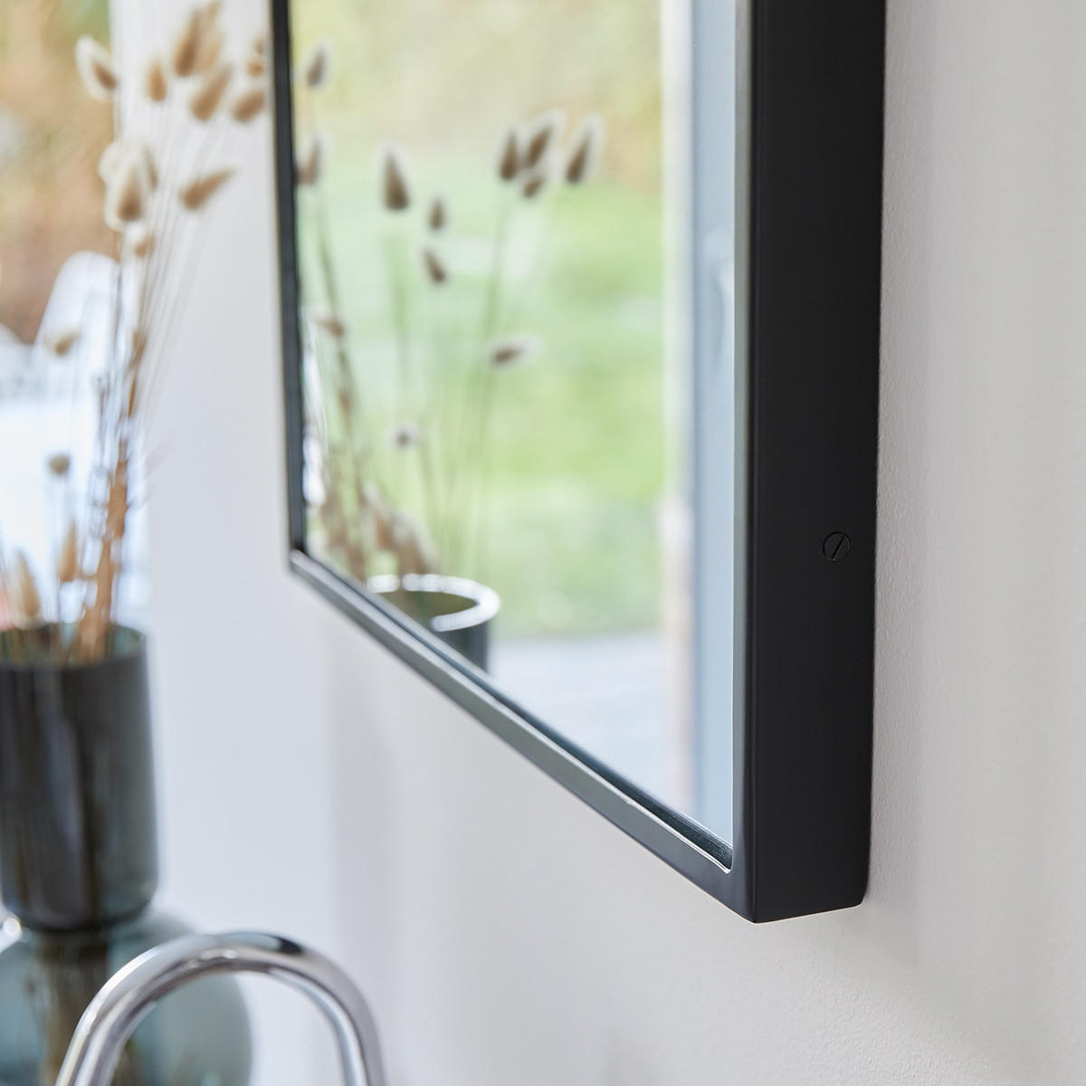 SPIEGEL Nordic Schwarz aus Metall - Schwarz, Metall (50/80/4cm) - Tikamoon