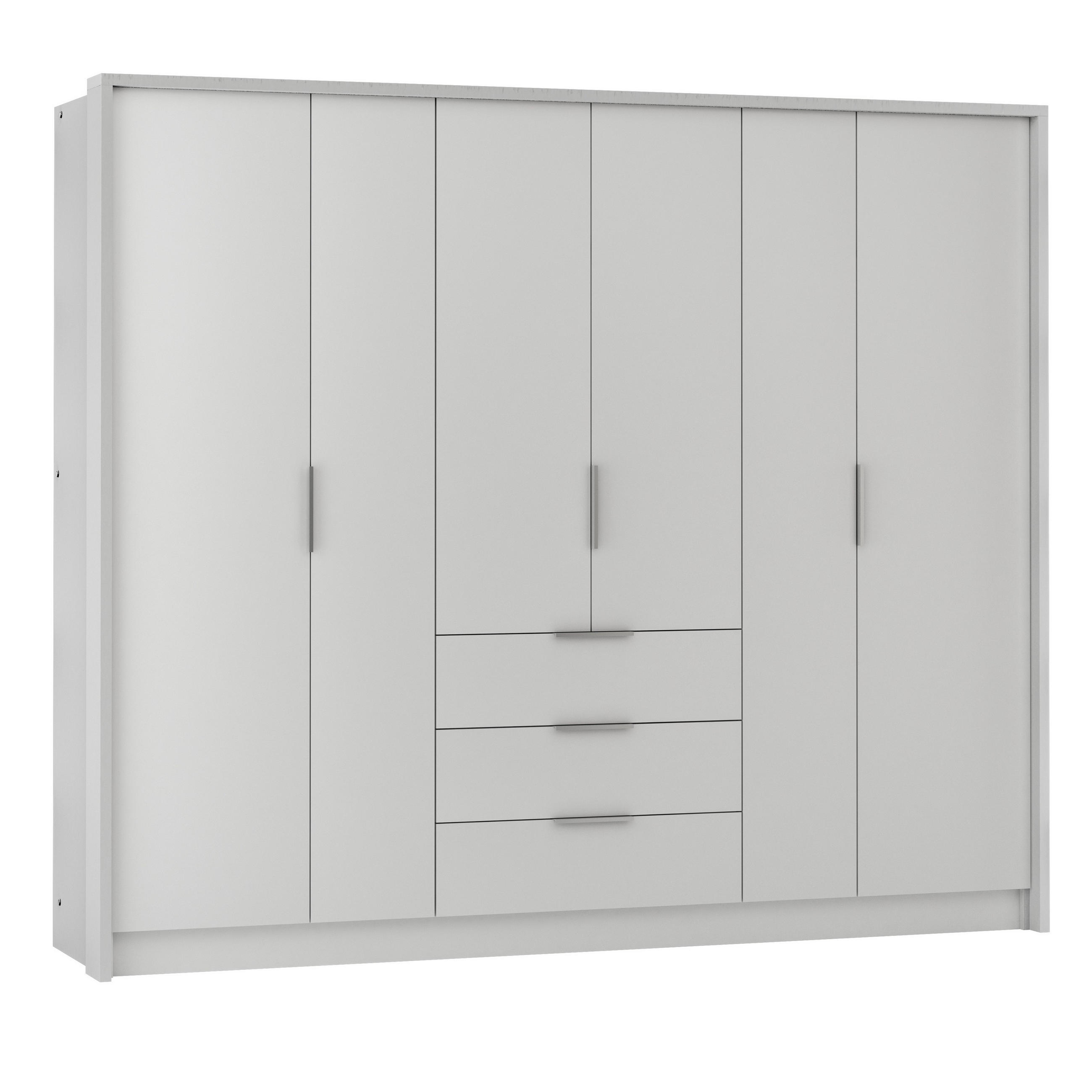 DREHTÜRENSCHRANK SHACO 255/217/65 cm 6-türig Weiß - Weiß, Holzwerkstoff (255/217/65cm) - MASSENO