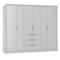 DREHTÜRENSCHRANK SHACO 255/217/65 cm 6-türig Weiß - Weiß, Holzwerkstoff (255/217/65cm) - MASSENO