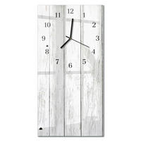WANDUHR 60x30 cm - Orangen - Weiß, Glas (30/60/0.4cm) - TULUP