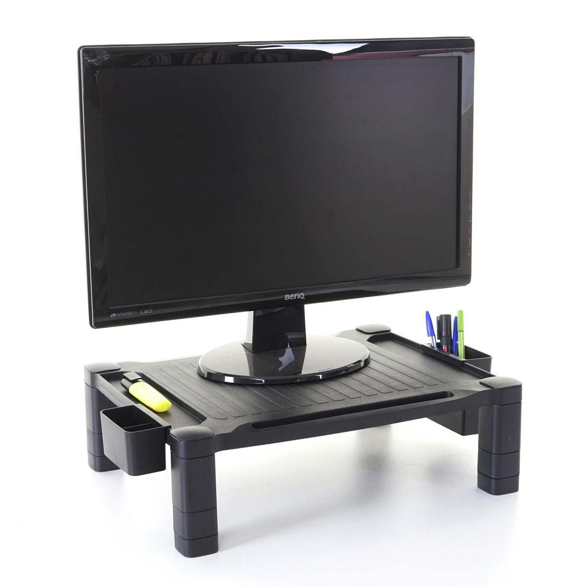 MONITORERHÖHUNG KUNSTSTOFF Schwarz - Schwarz, Kunststoff (33/43/13cm) - MCW