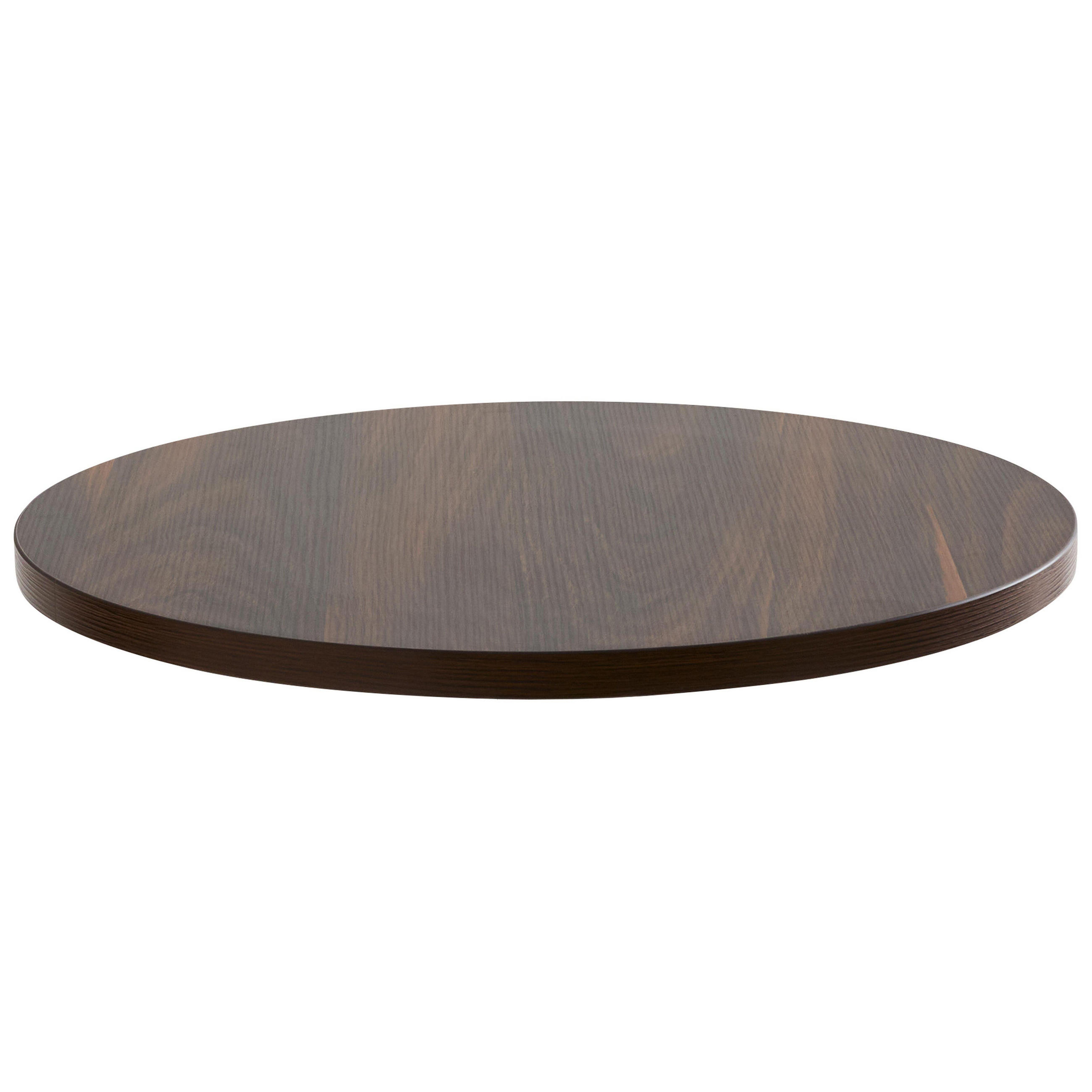 TISCHPLATTE runder 60 cm, Holz - Eichefarben/Dunkelbraun, Kunststoff (60/2.5/60cm) - Oviala
