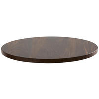 TISCHPLATTE runder 60 cm, Holz - Eichefarben/Dunkelbraun, Kunststoff (60/2.5/60cm) - Oviala