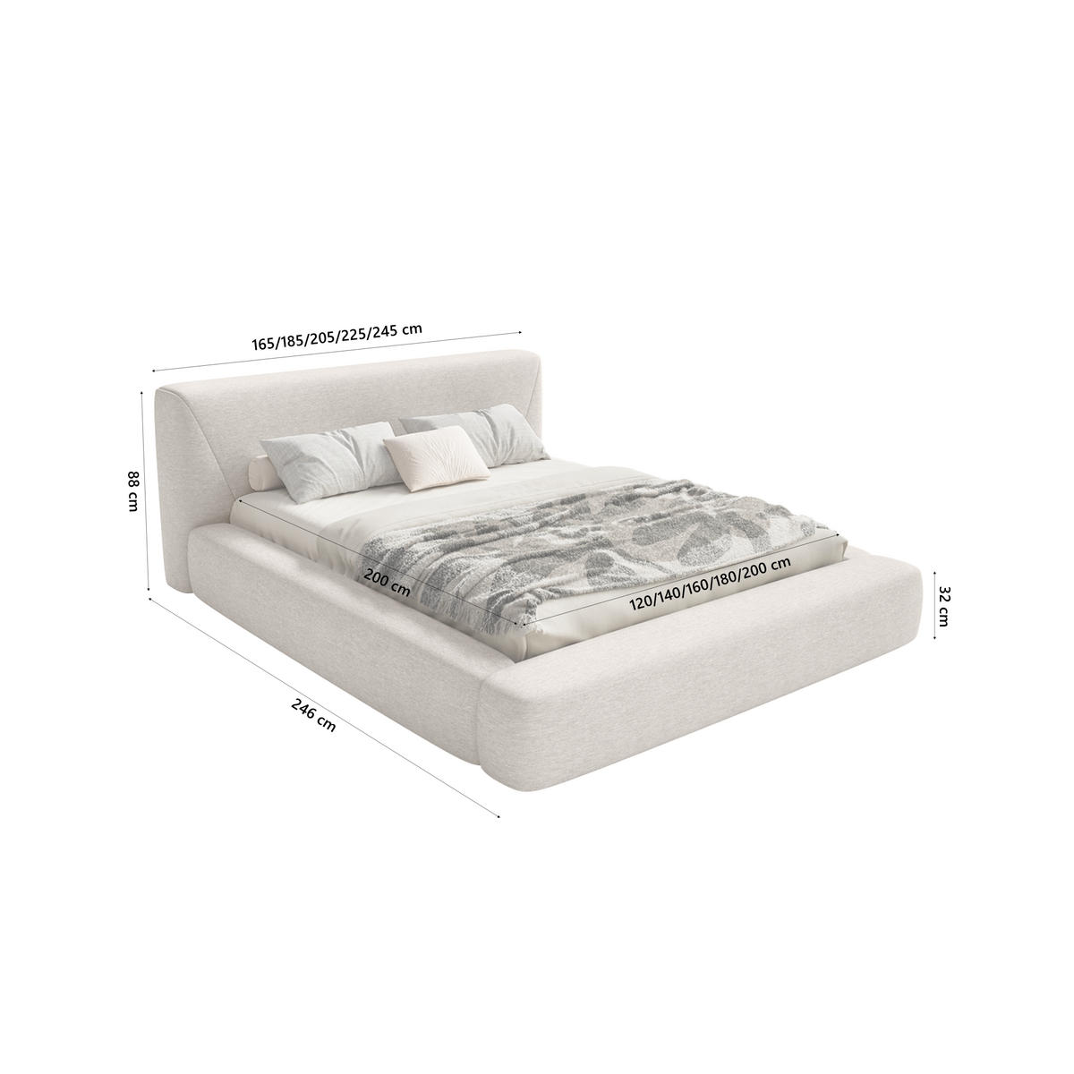 POLSTERBETT Vemmo 120x200 cm, Beige - Beige, Textil (120/200cm) - Fedve