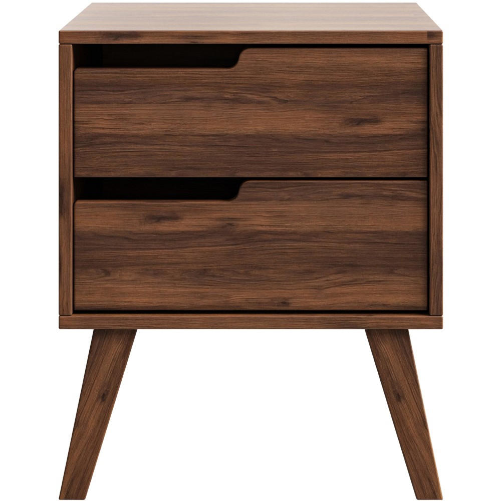 NACHTTISCH Norel mit 2 Schubladen, Links, Walnuss - Walnussfarben, Holz/Holzwerkstoff (45/55/35cm) - Beautysofa