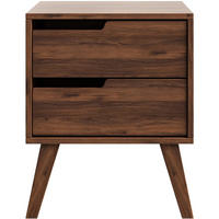 NACHTTISCH Norel mit 2 Schubladen, Links, Walnuss - Walnussfarben, Holz/Holzwerkstoff (45/55/35cm) - Beautysofa