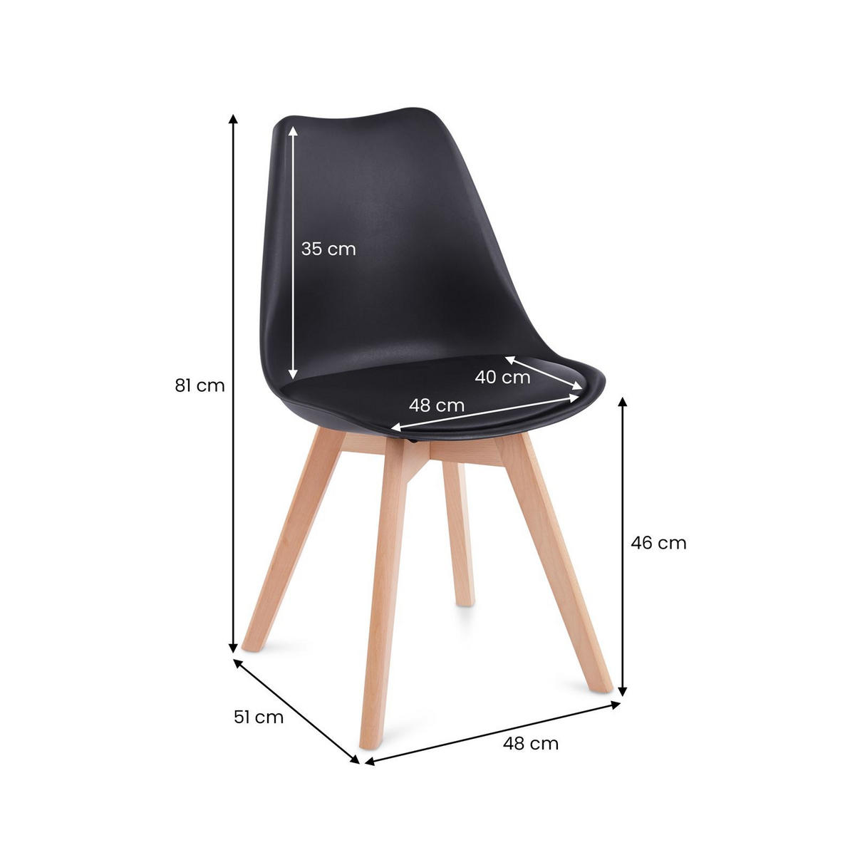 ESSGRUPPE LOIRE 5er Set schwarz - Schwarz, Holzwerkstoff/Metall - IDIMEX