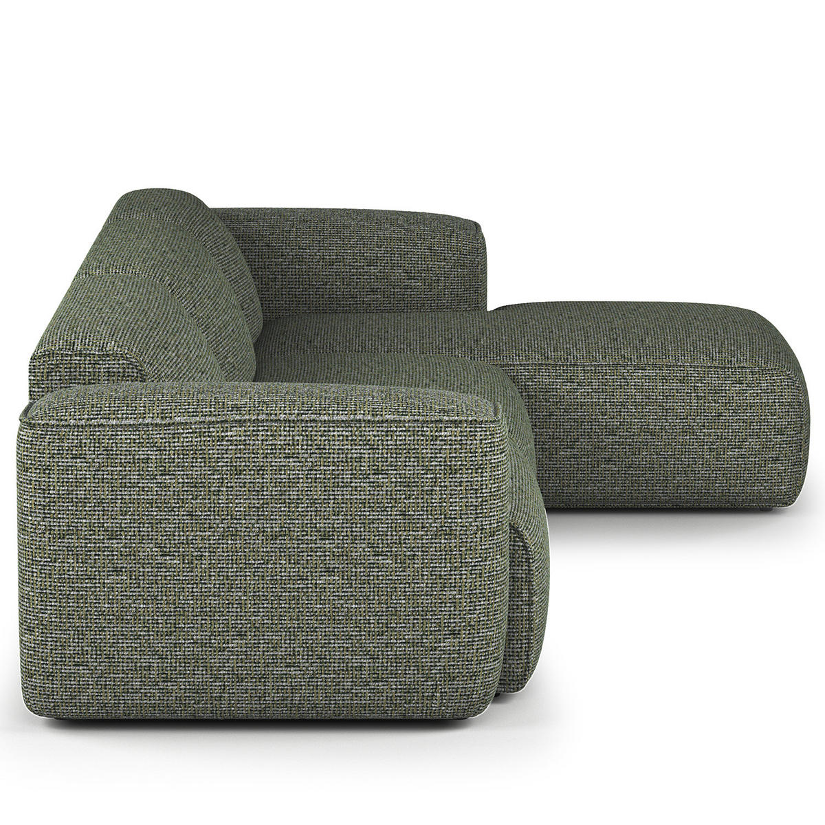 3-SITZER ECKSOFA mit Longchair - Schwarz/Grün, Kunststoff/Textil (317/173cm) - home24