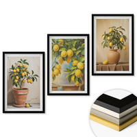 WANDBILDER 3er-Set - 40x60 cm Schwarzer Rahmen - Zitronenbäumchen im Topf und in der Vase - Schwarz, Kunststoff (40/60cm) - ArtPrintCave