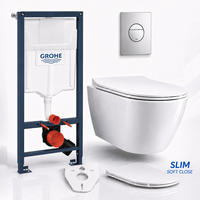 WC-SET ROLO Weiß, Slim-Sitz, Vorwandelement und Betätigungsplatte Nova Cosmo.S - Weiß, Keramik (50/113/48.5cm) - bad land