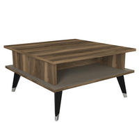 COUCHTISCH Logan Walnuss Grau - Walnussfarben/Schwarz, Holzwerkstoff/Kunststoff (72/72/38cm) - moebel17