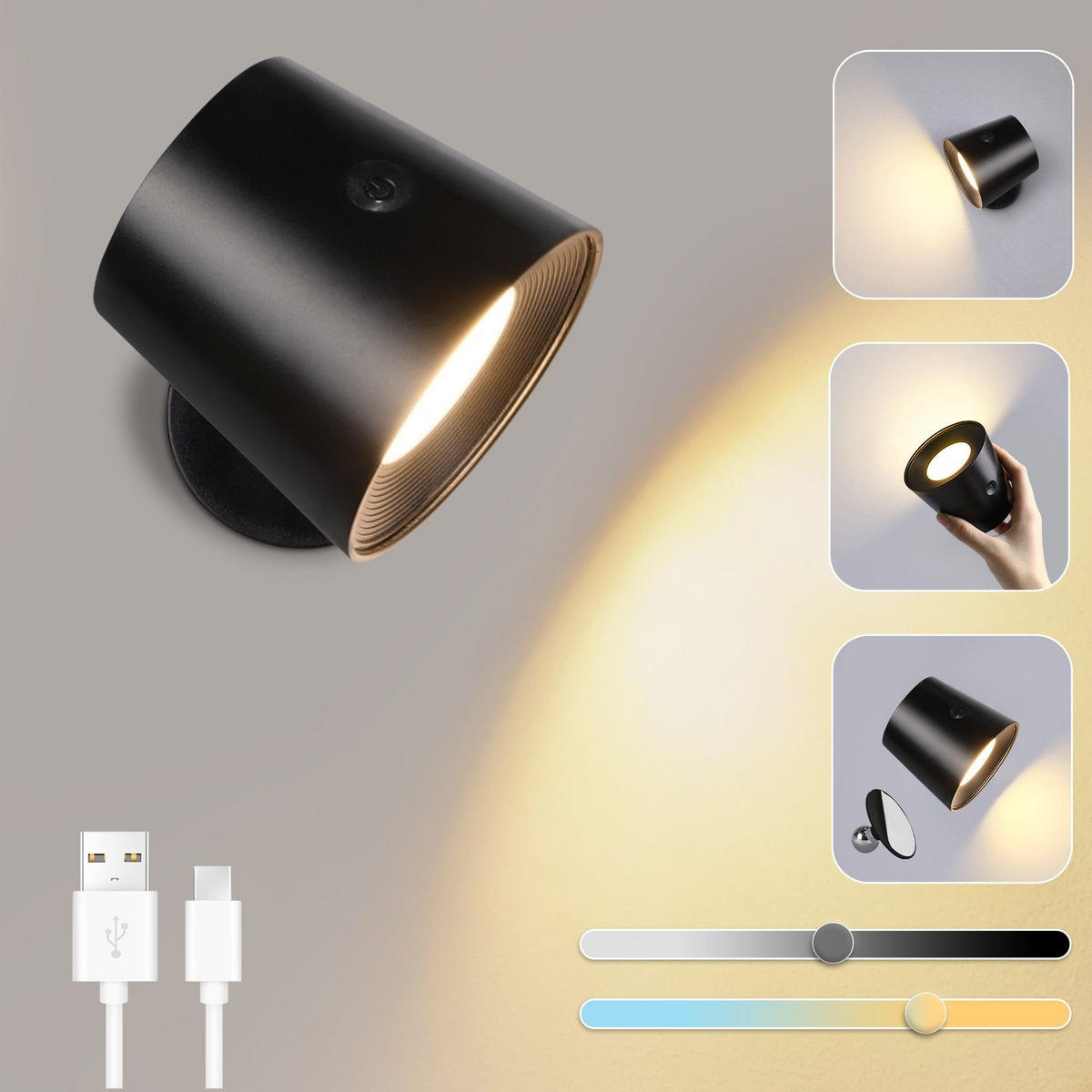 LED - WANDLEUCHTE Stromaris 8.5/7.5/11.0 cm - Schwarz, Metall (8.5/7.5/11cm) - ZMH