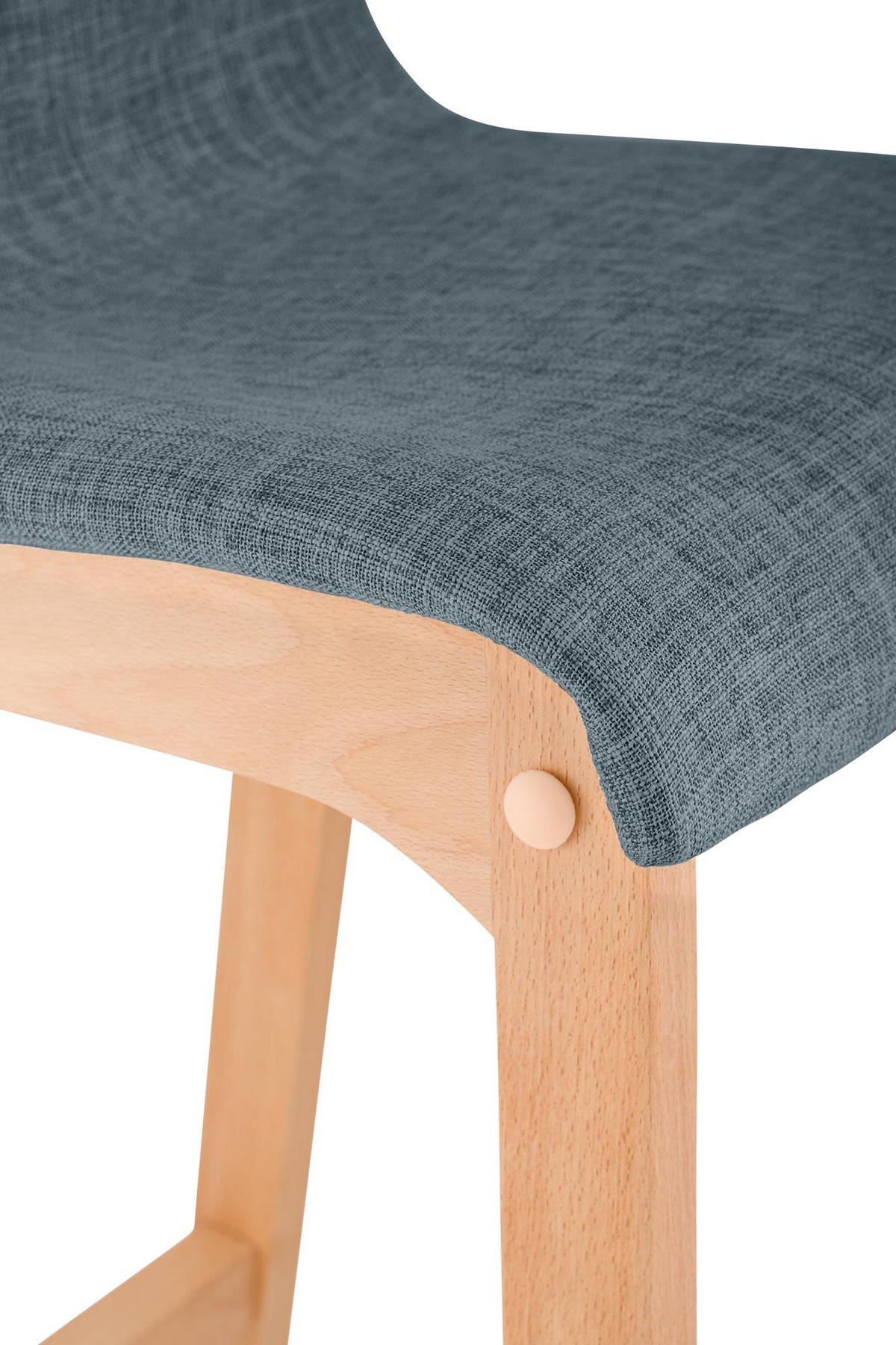 BARHOCKER Tenar Stoff Blau Braun - Blau, Textil (41/102/46cm) - DELUKE