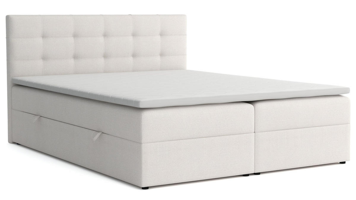 BOXBETT JESSA mit Bettkästen H2/H3 Matratze 160x200cm - Beige, Holzwerkstoff (160/200cm) - VENASI MÖBEL