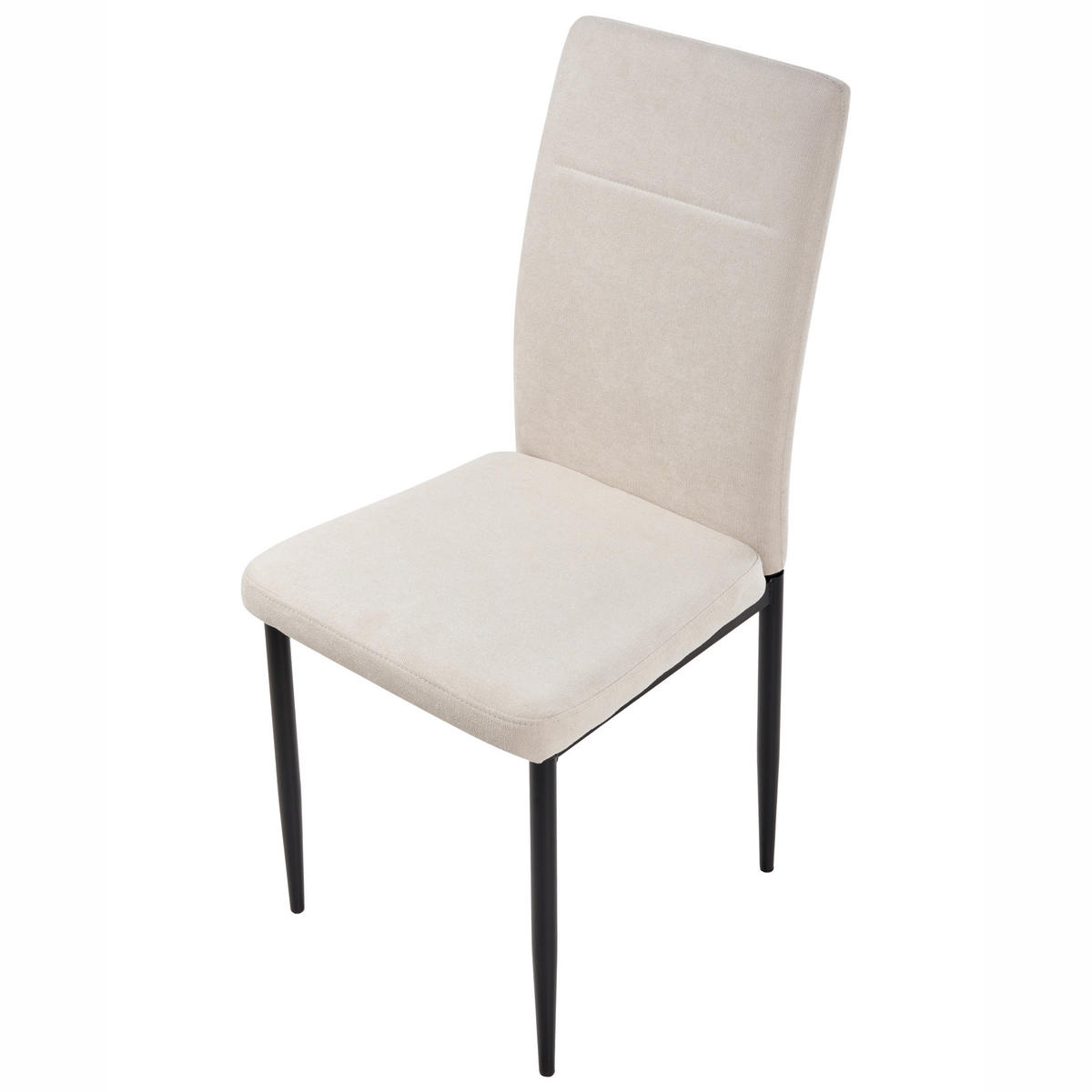 ESSZIMMERSTUHL 4er-Set Hellbeige Riner - Beige/Schwarz, Textil (42/94/50cm) - Beliani