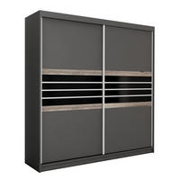 SCHWEBETÜRENSCHRANK RIVEN 203/215/61 cm 2-türig Braun - Braun, Holzwerkstoff (203/215/61cm) - MASSENO