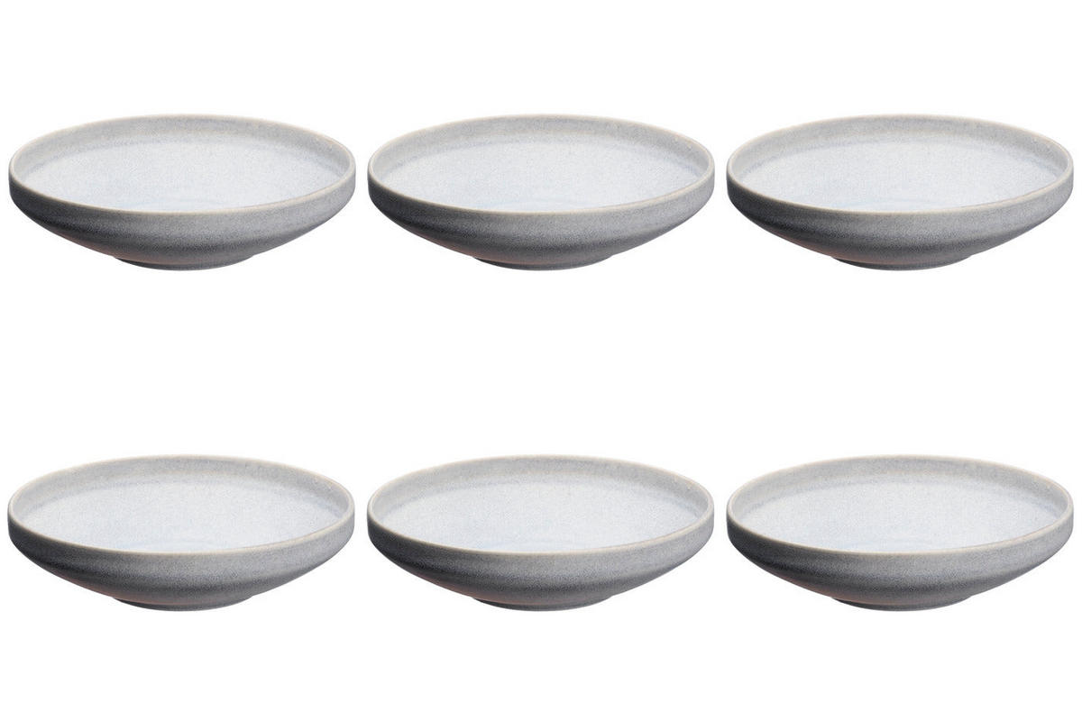 SUPPENTELLER Stone Ø20cm - 6er-Set - Mondgrau - Grau, Keramik (20cm) - Björn