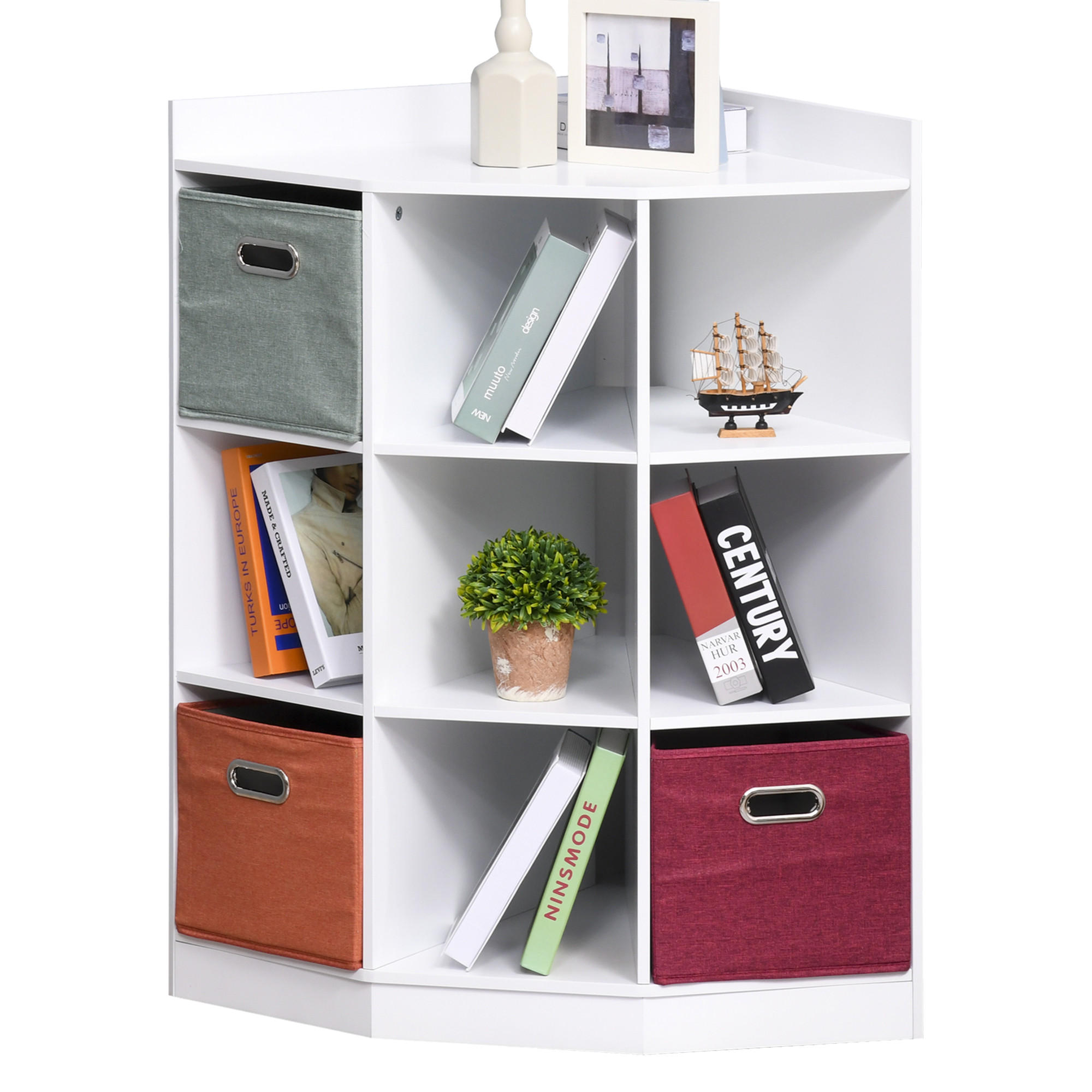 REGAL DE-15459 9 Fächer, 3 Vlies-Schubladen Weiß - Weiß, Holzwerkstoff (57/95/57cm) - ComfortXL