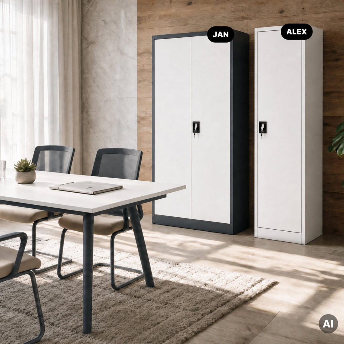 AKTENSCHRANK ALEX - Weiß, Metall (45/185/40cm) - Jan Nowak