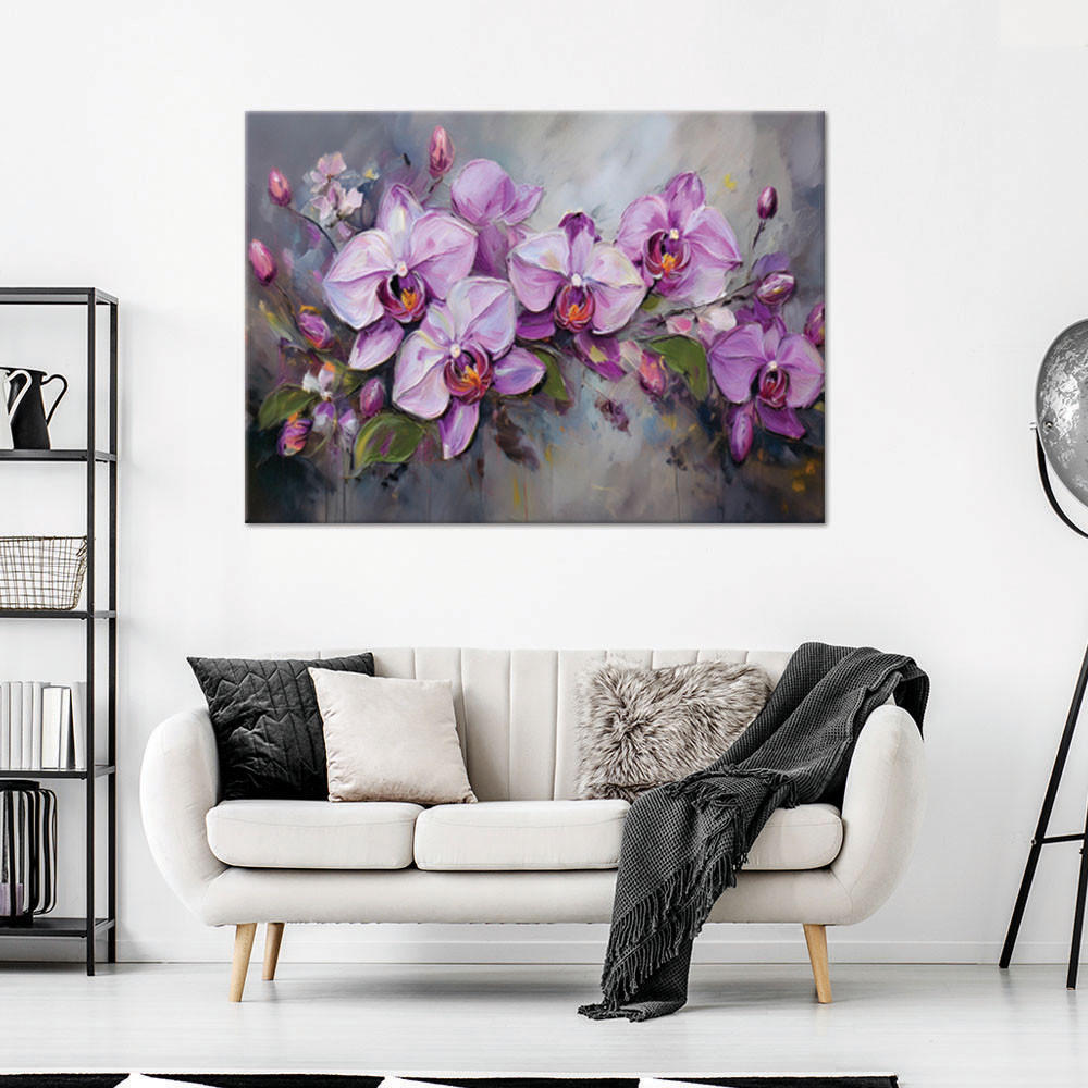 WANDBILD orchidee lila blumenarrangement - Lila, Textil (60/40cm) - Feeby