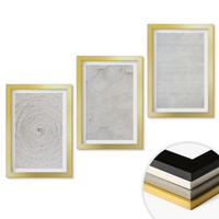 WANDBILDER 3er Set - 20x30 cm Goldrahmen - Geometrische Kartonmuster - Goldfarben, Kunststoff (20/30cm) - ArtPrintCave