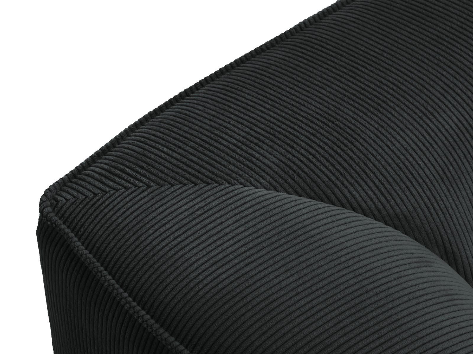 PANORAMASOFA links Ruby aus Cord schwarz 7 Sitzplätze - Schwarz, Textil (273/69/366cm) - Micadoni