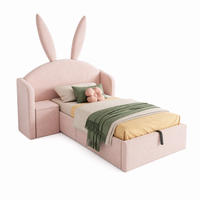 KINDERBETT mit Stauraum 90x200 cm Samt Pink mit Nachttisch - Pink, Metall (90/200cm) - Meubliv