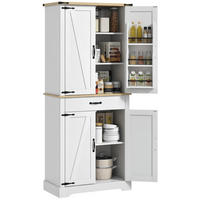HIGHBOARD DE-11095 4 Türen & Schublade mit verstellbaren Böden Weiß - Weiß, Holzwerkstoff (40/181/76.5cm) - ComfortXL