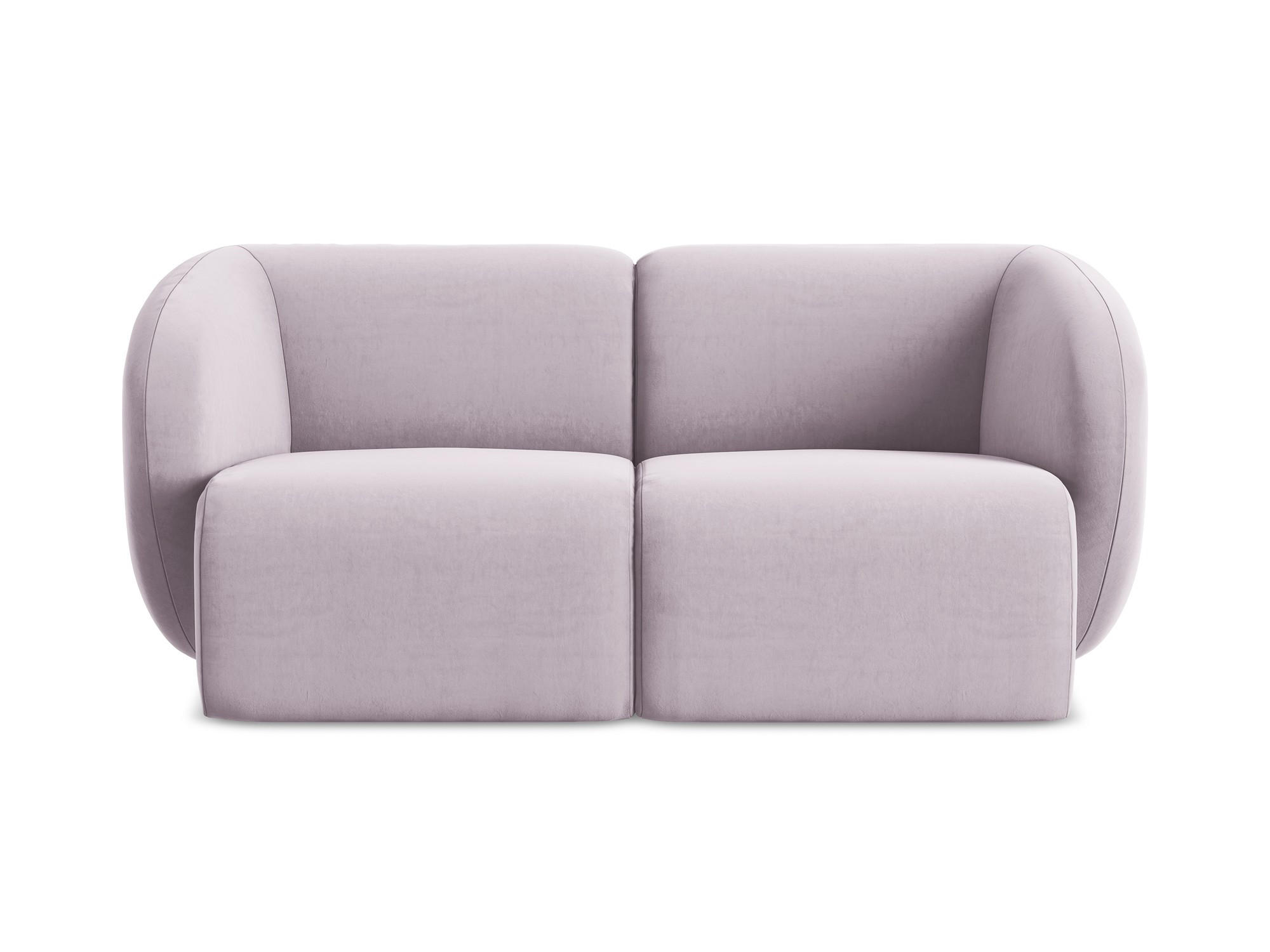 2-SITZER-SOFA Samt Stoff Violett - Flieder/Schwarz, Holzwerkstoff/Kunststoff (174/75/94cm) - Makamii