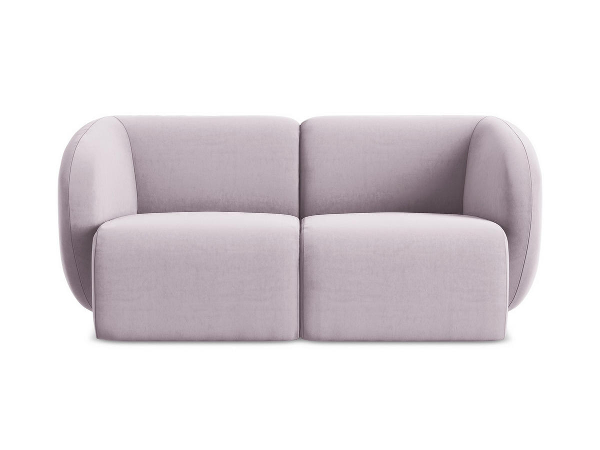 2-SITZER-SOFA Samt Stoff Violett - Flieder/Schwarz, Holzwerkstoff/Kunststoff (174/75/94cm) - Makamii