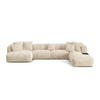 PANORAMASOFA modular rechts Martina aus Cord leichtes beige 5 Sitzplätze - Creme, Textil (406/75/280cm) - Micadoni