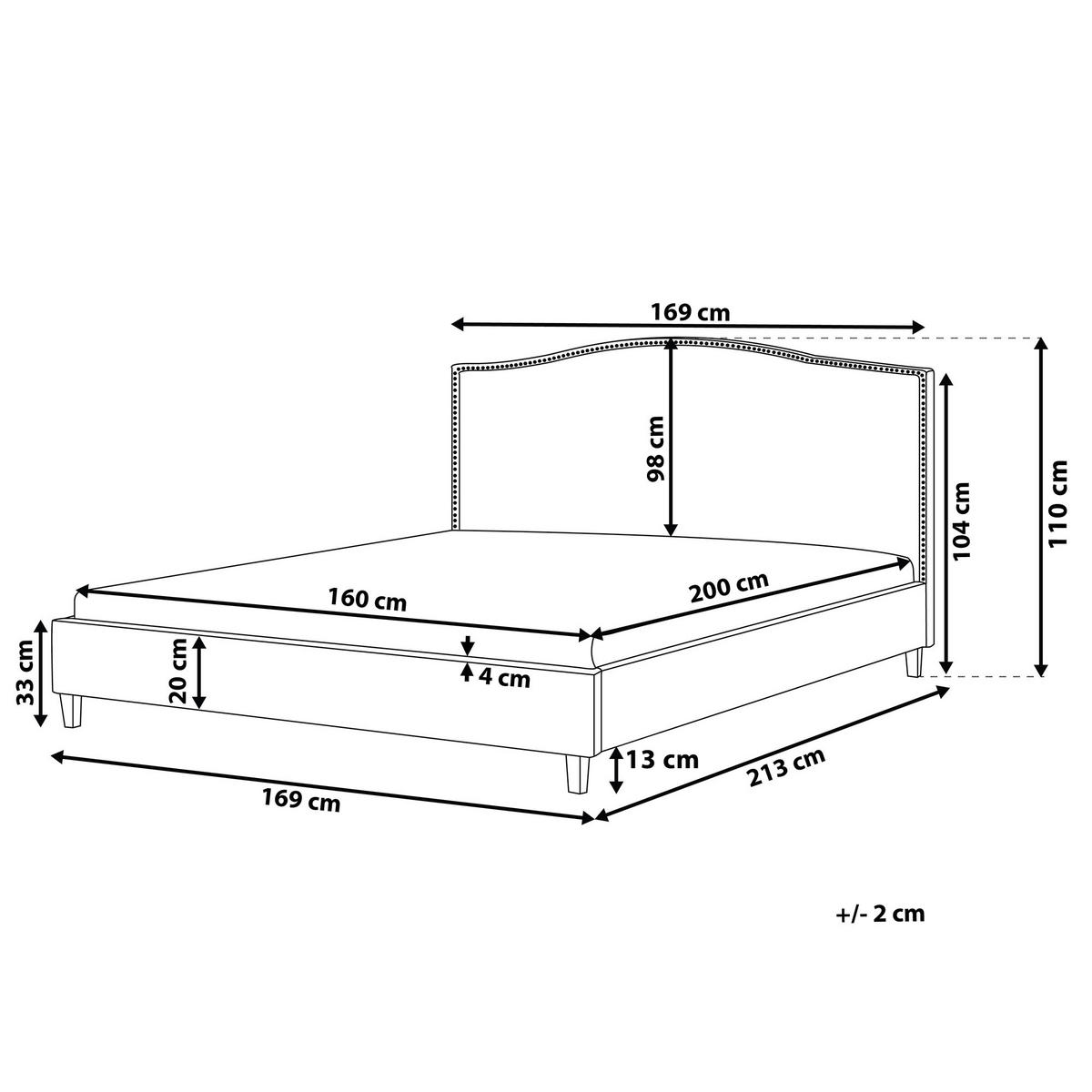 POLSTERBETT 160/200cm Beige Montpellier - Beige, Textil (160/200cm) - Beliani