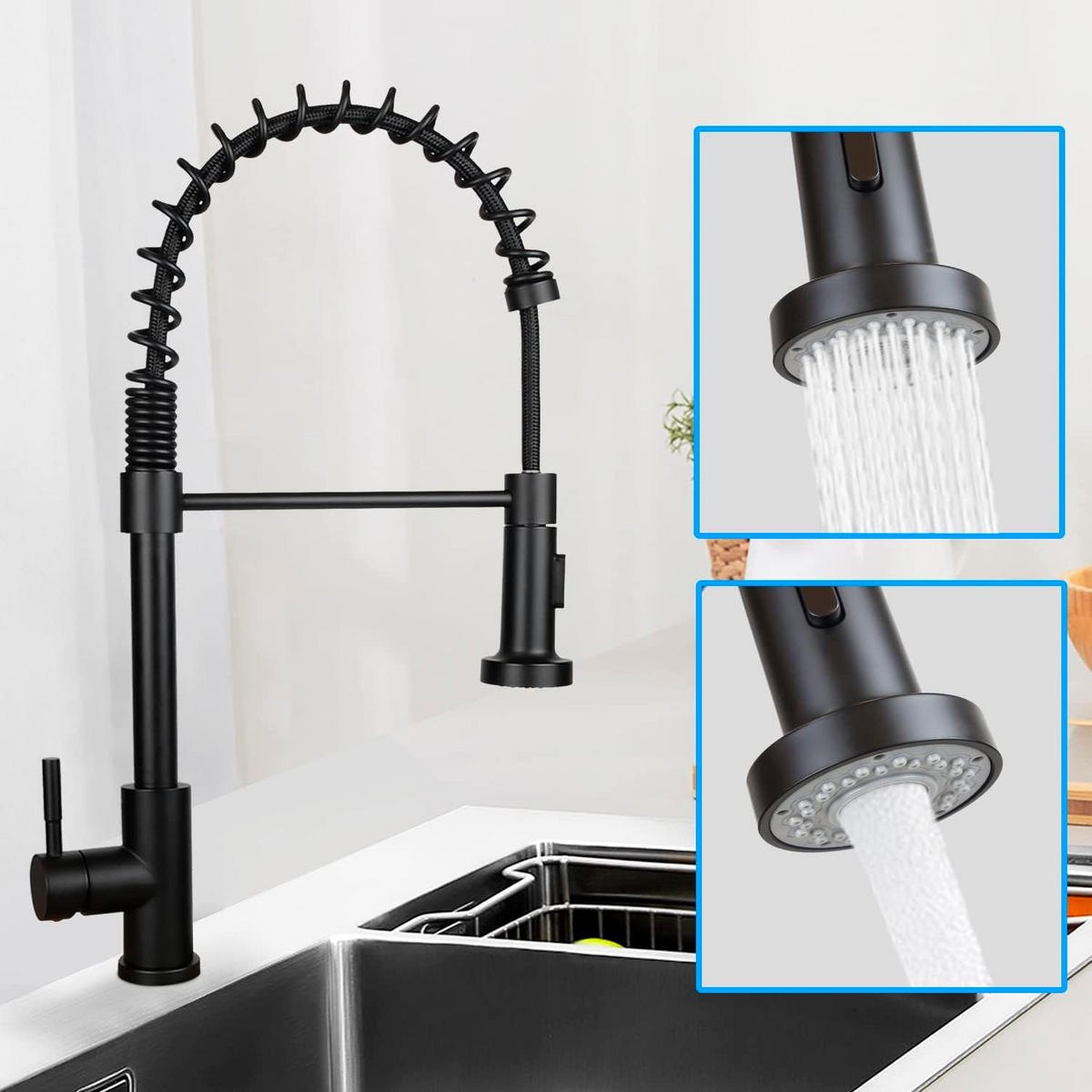 WASCHTISCHARMATUR Seviand 4.9/46.9/25.1 cm - Schwarz, Metall (4.9/46.9/25.1cm) - ZMH