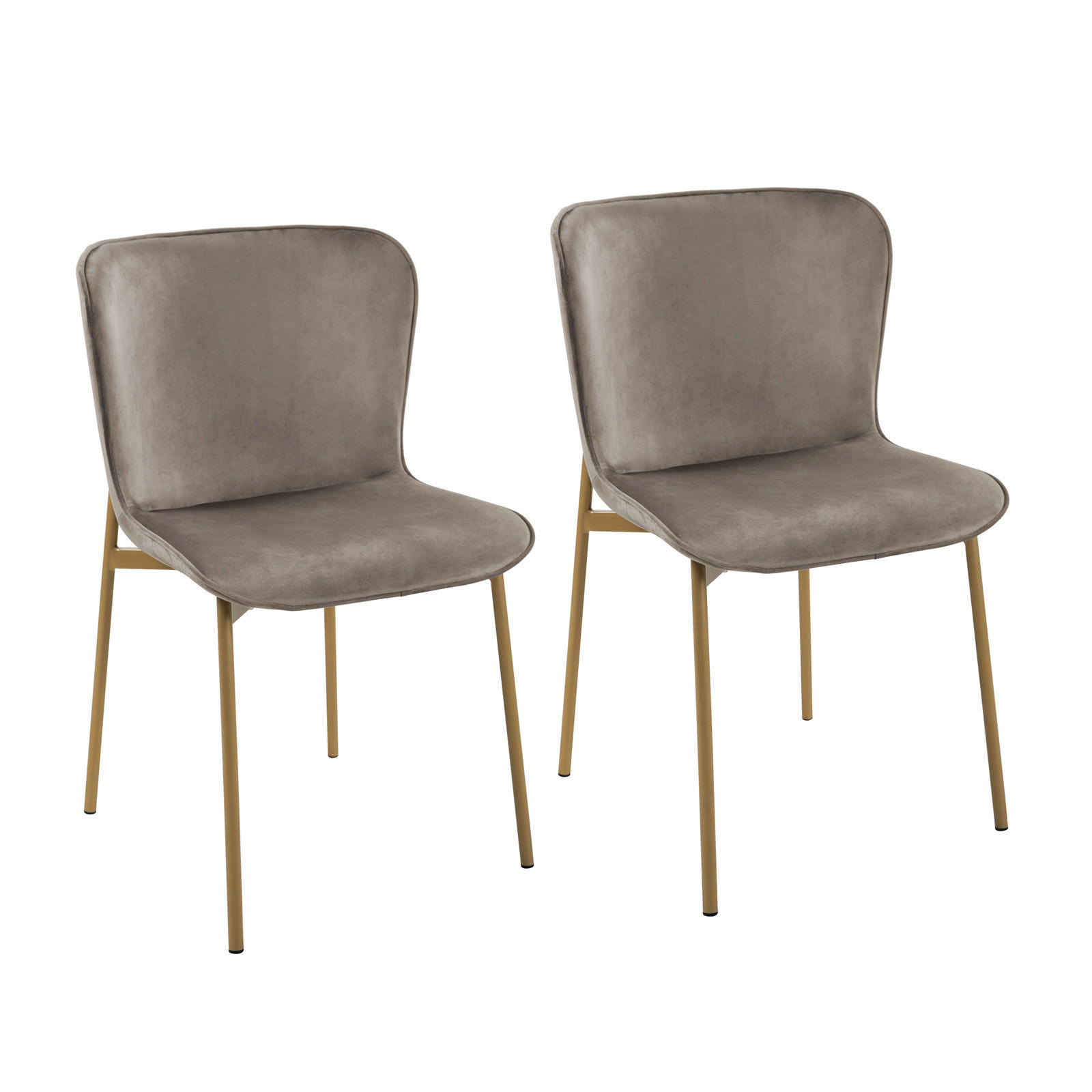 ESSZIMMERSTUHL MARY 2er Set - Taupe/Goldfarben, Textil/Metall (50/81/50cm) - SVITA