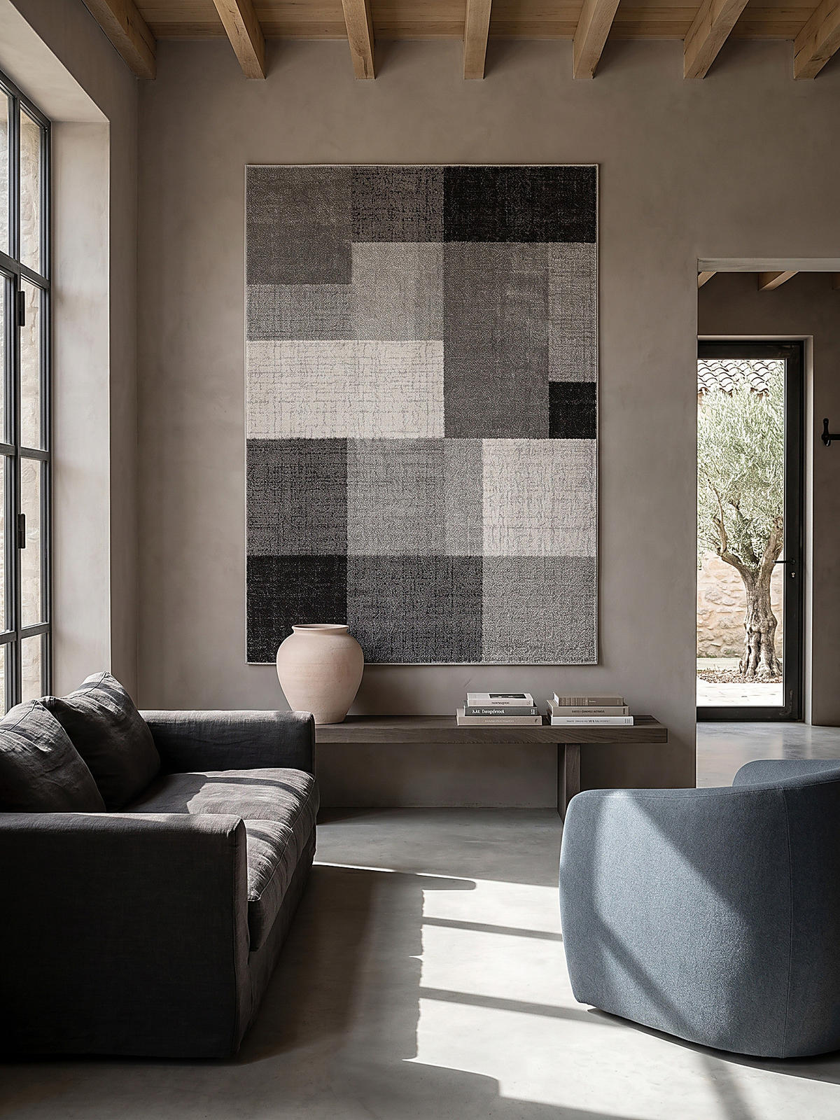 TEPPICH Niederflor Patchwork THUR Polypropylen Grau 140 x 200 cm - Grau, Textil (140/200cm) - KADIMA DESIGN