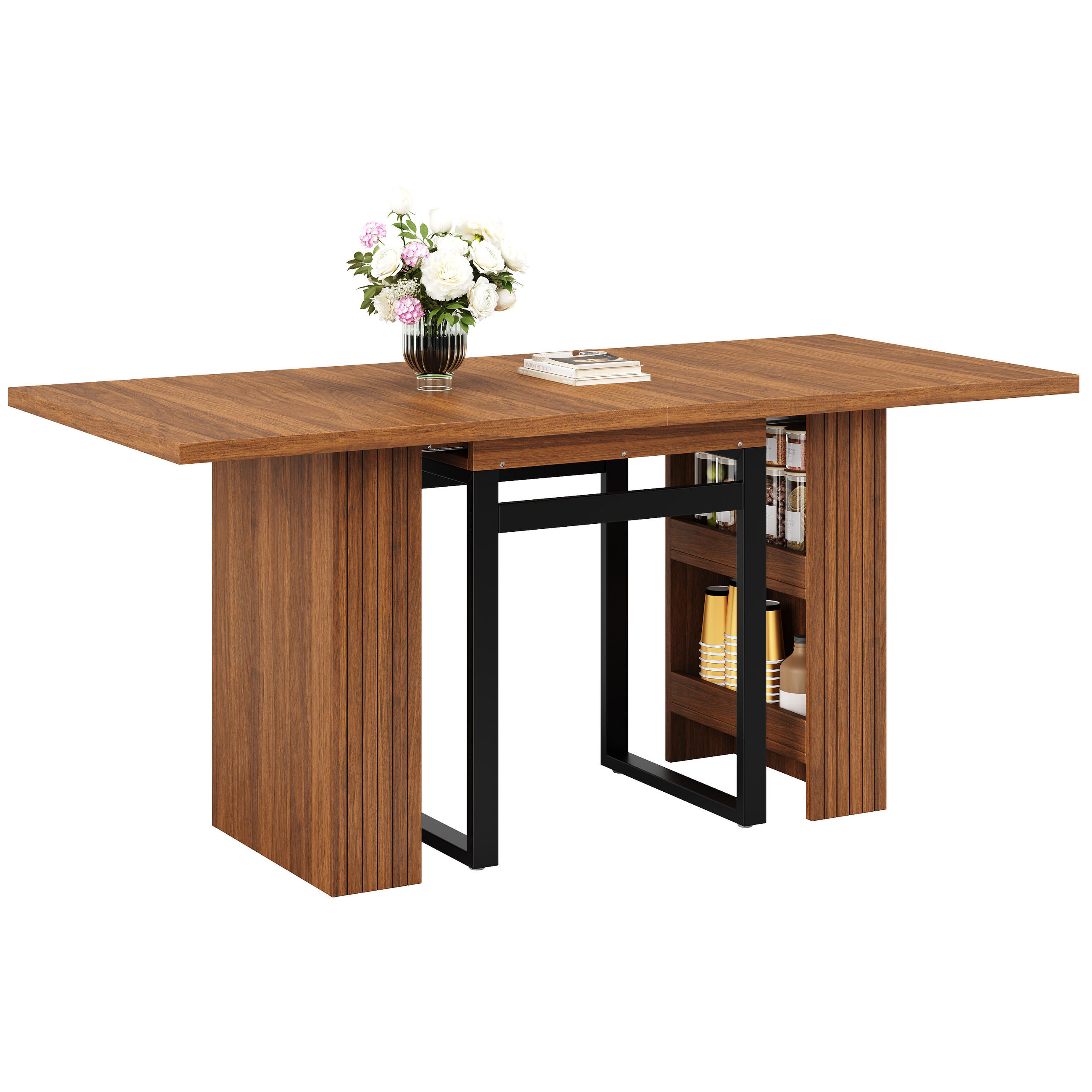 ESSTISCH ausziehbar 120-200/80/78 cm mit Staufach DE-39648 Dunkelbraun - Dunkelbraun, Holzwerkstoff (80/200/78cm) - ComfortXL