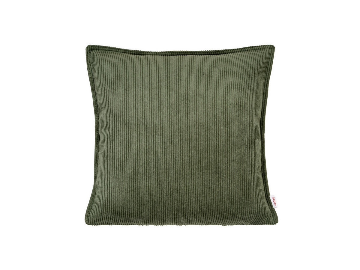 KISSENHÜLLE HYggelig No.1 bamboo-grün Cord-Samt 40/40 cm - Grün, Textil (40/40cm) - beties Heimtextil