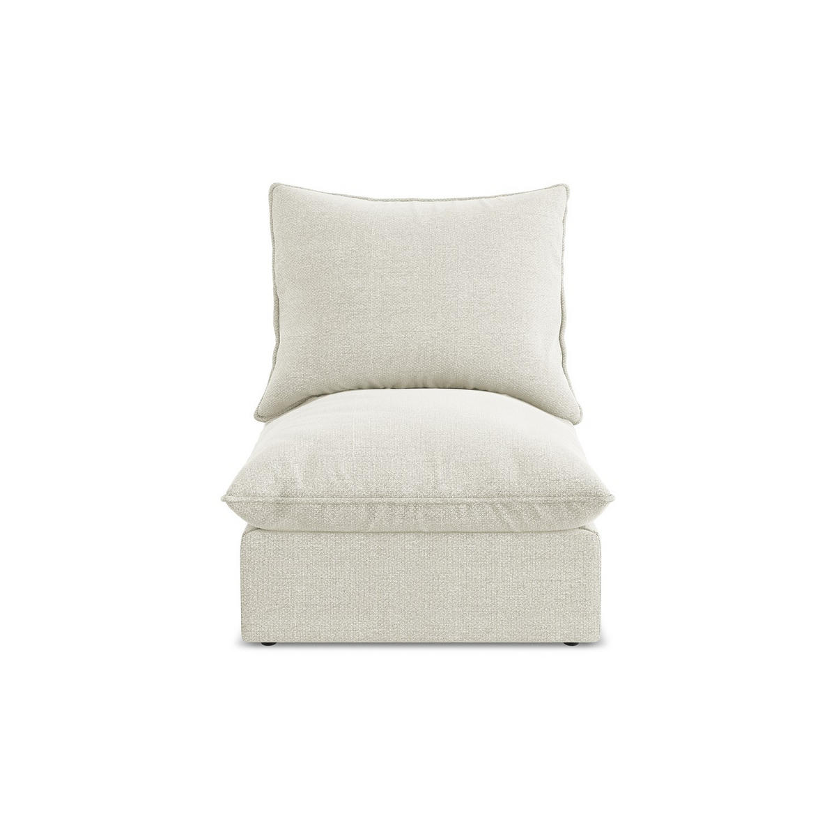 SOFAELEMENT Bouclé Stoff Beige - Sandfarben/Schwarz, Holzwerkstoff/Kunststoff (75/77/90cm) - Makamii