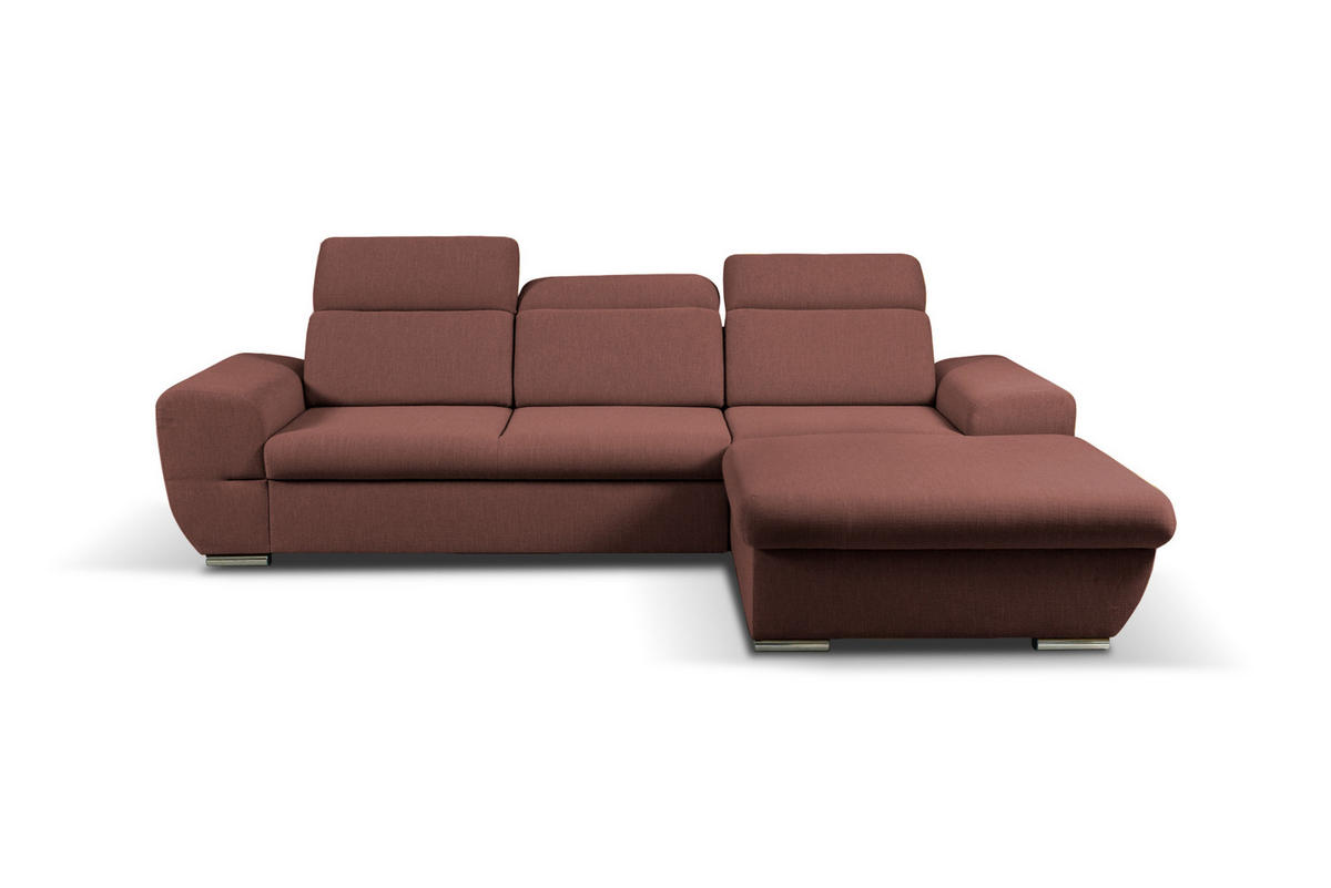 ECKSOFA - FRENSO - Rechts, Rot (Ronda 69) - Rot, Holzwerkstoff (281/183cm) - Möblo