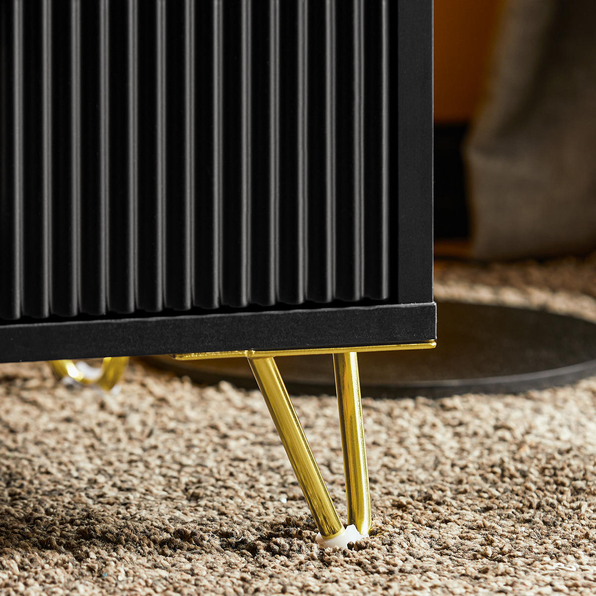 NACHTTISCH 2er Set, Beistelltisch mit 2 Schubladen, Schwarz, 40x47x40cm - Schwarz, Holzwerkstoff/Metall (40/47/40cm) - SoBuy